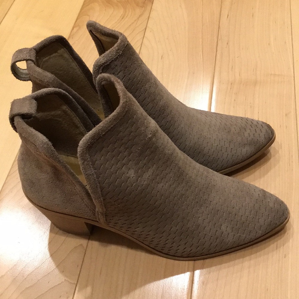 Perforated suede booties